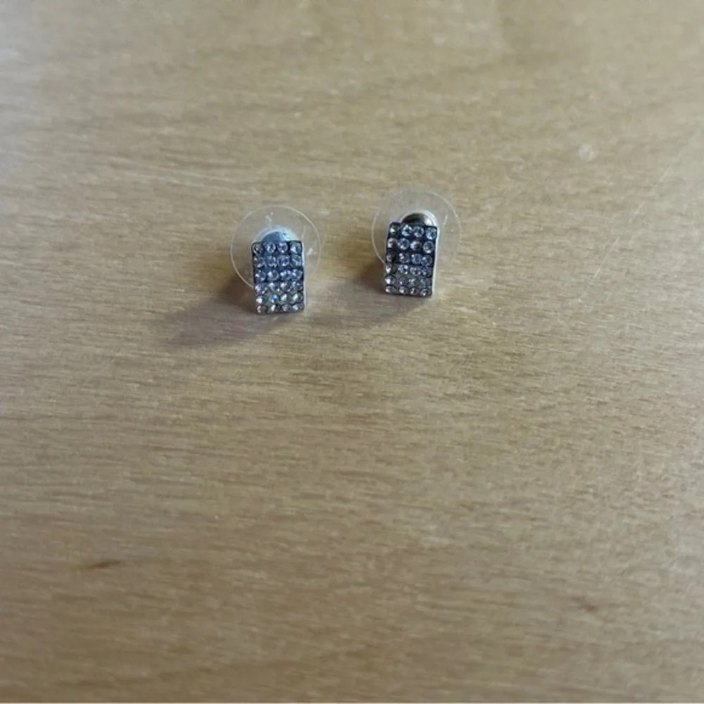 Silver Rhinestone Stud Earrings